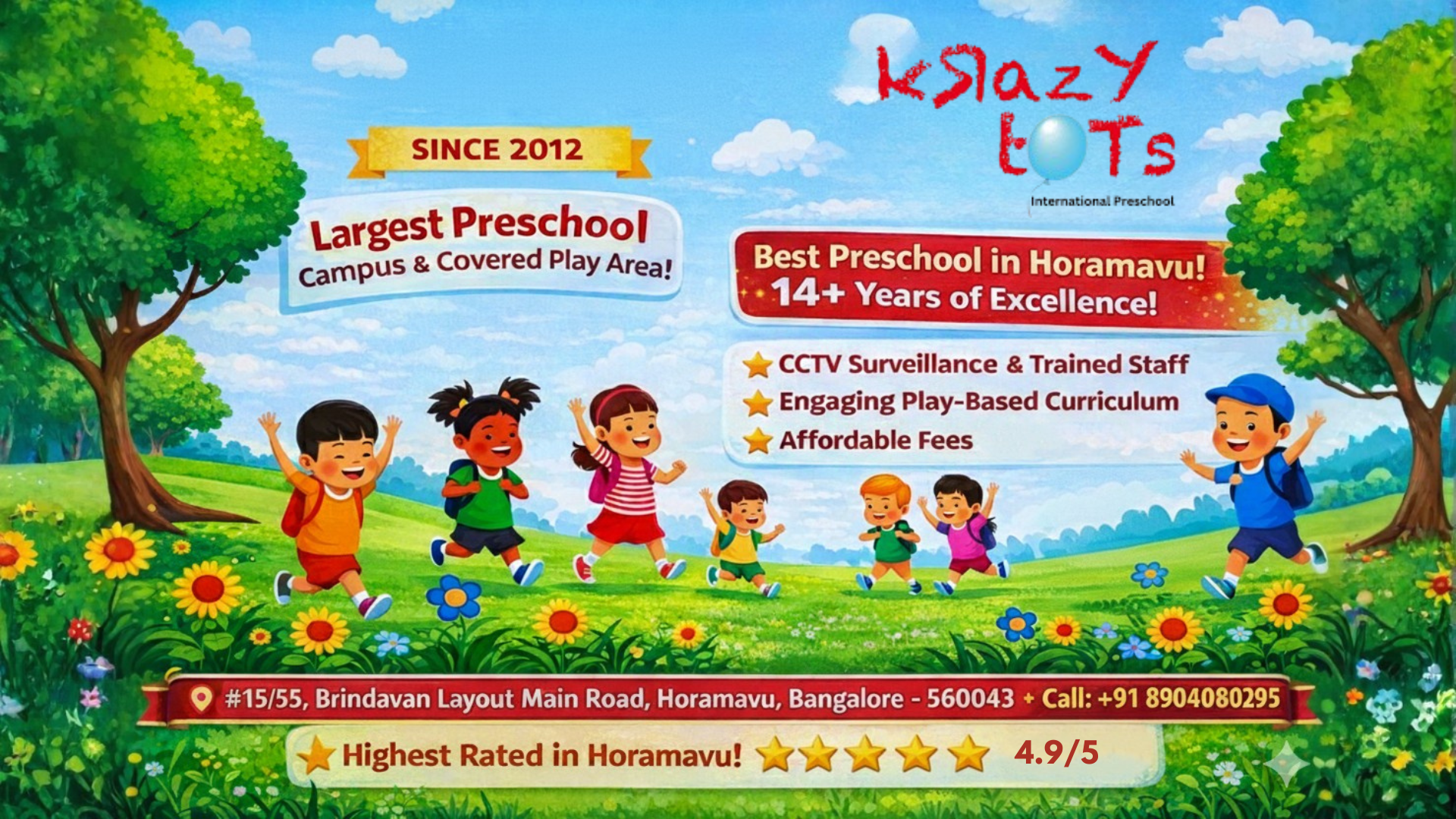 Best Preschool in Horamavu | Krazy Tots International Preschool | Krazy Tots Preschool
