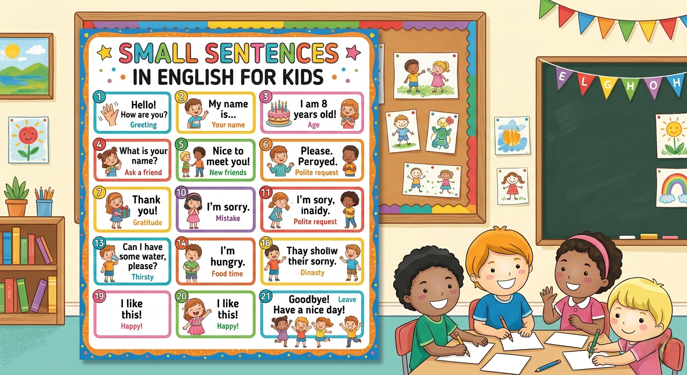Small Sentences in English for Kids - Krazy Tots International Preschool