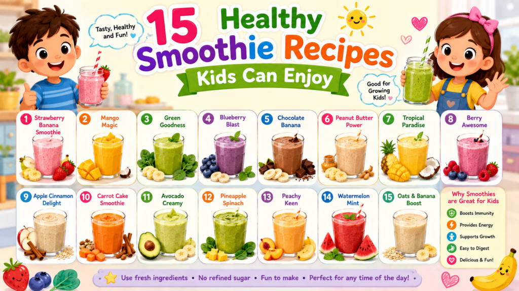 15 Healthy Smoothie Recipes Kids Can Enjoy 15 Healthy Smoothie Recipes Kids Can Enjoy
